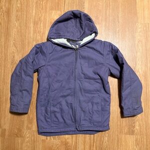 Girls’ Blue Mountain Sherpa Lined Hooded Duck Jacket Lavender Size Large